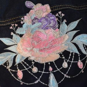 Floral Embroidered Denim Jacket